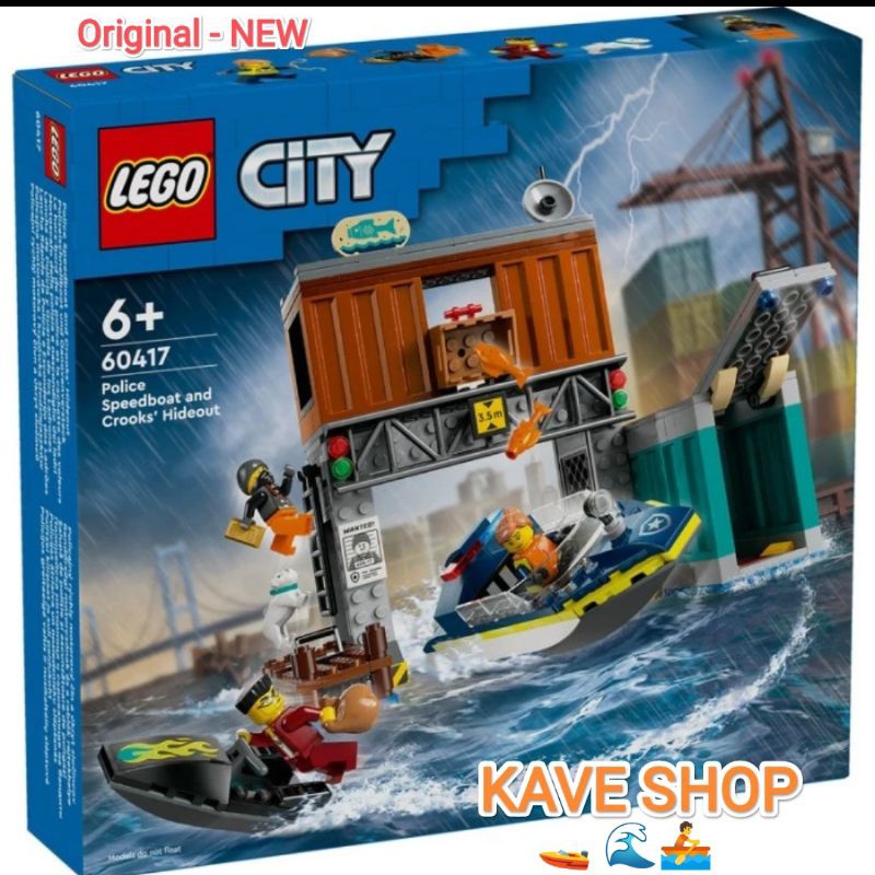 LEGO 60417 City : Police Speedboat and Crooks Hideout