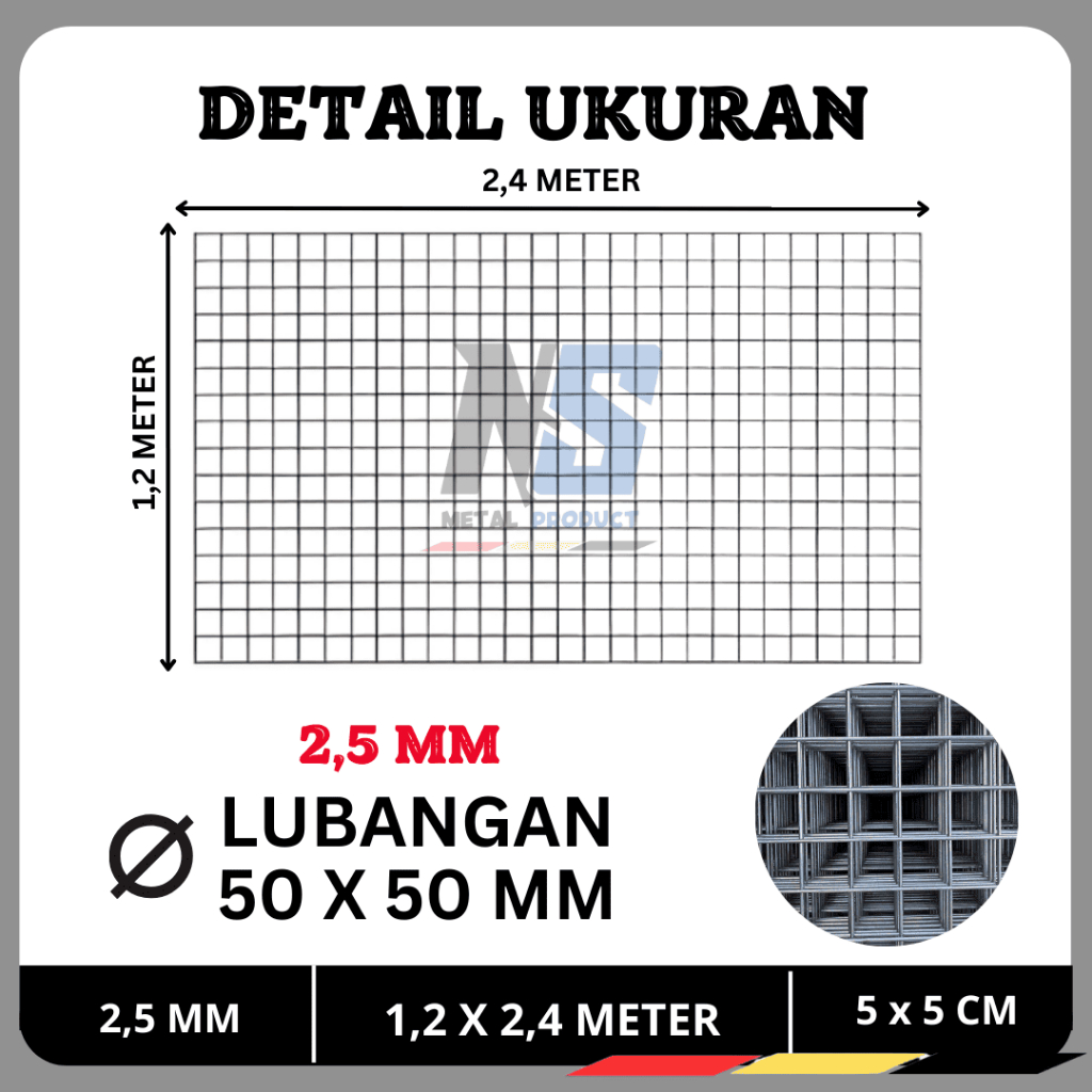 WIREMESH / LOKET LEMBARAN 2,5 MM UKURAN 1,2 X 2,4 M | BEST QUALITY