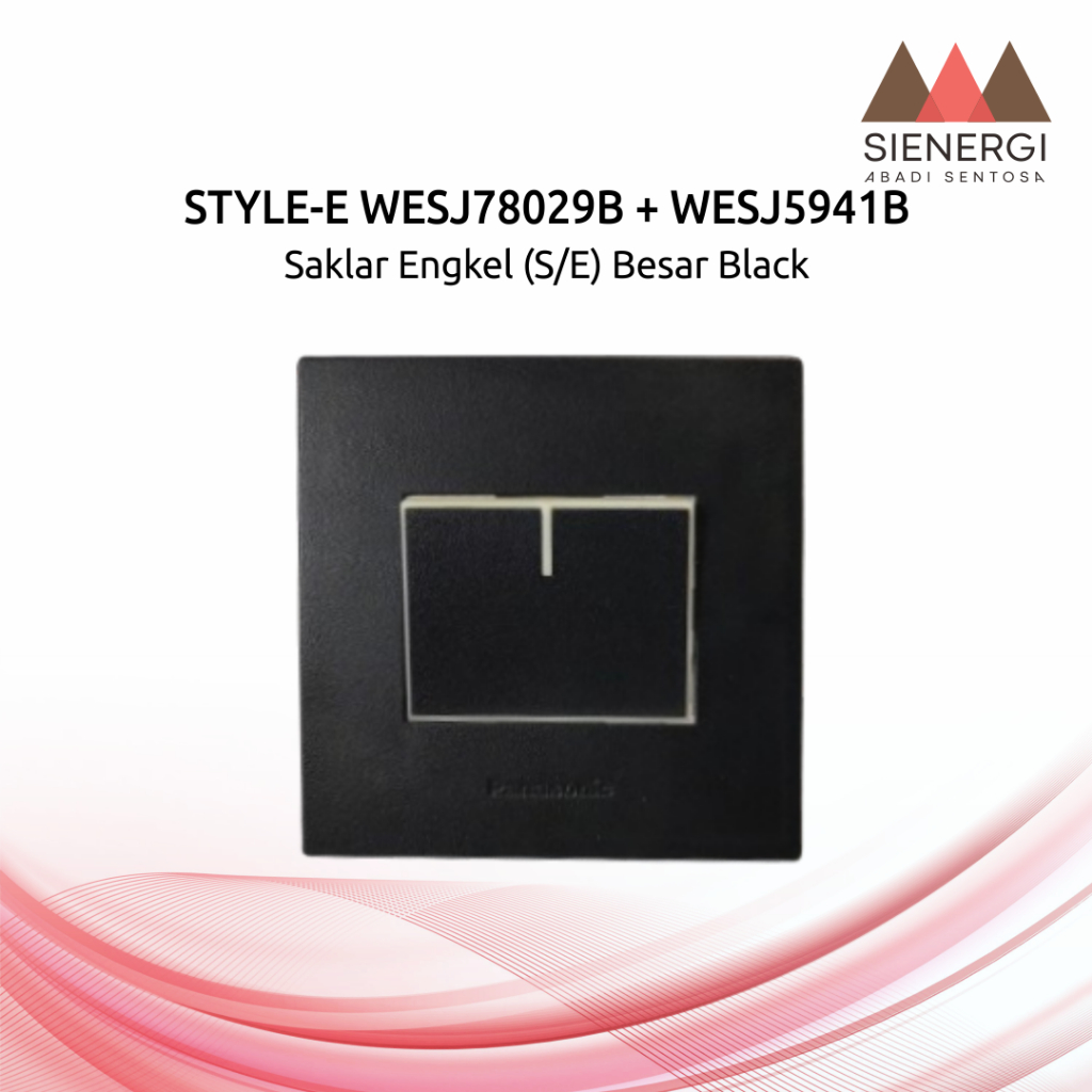 SAKLAR – STOP KONTAK PANASONIC STYLE-E HITAM / SAKELAR LAMPU / SAKLAR SINGLE / SAKLAR DOUBLE HITAM /
