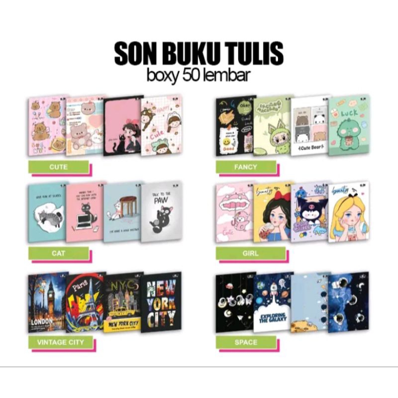 

BUKU TULIS BOXY SON 50 LEMBAR ISI 10 BUKU