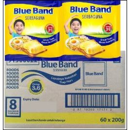 

Blueband Serbaguna sachet 200 gr 1 Cartoon(60 Pcs)/Blueband Serbaguna 200 gr 1 DUS KHUSUS GOJEK/GRAB