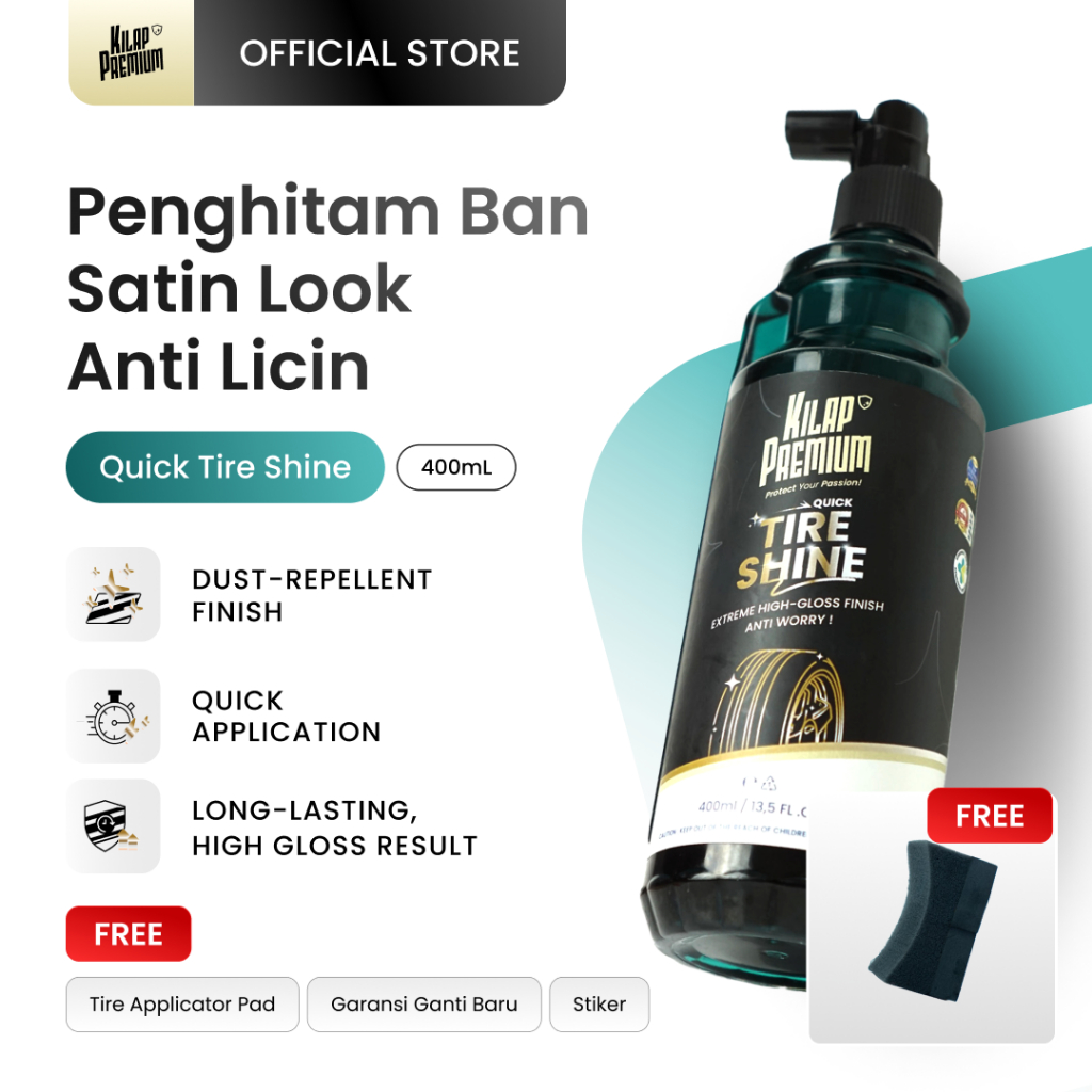 Kilap Premium - Quick Tire Shine | Pengkilap Ban Motor Mobil, Pembersih Ban Motor Mobil, Perawatan B