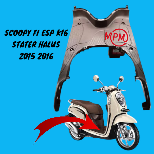 COVER DEK ATAS BORDES PIJAKAN KAKI SCOOPY FI ESP STATER HALUS K16 2015 2016 COKLAT