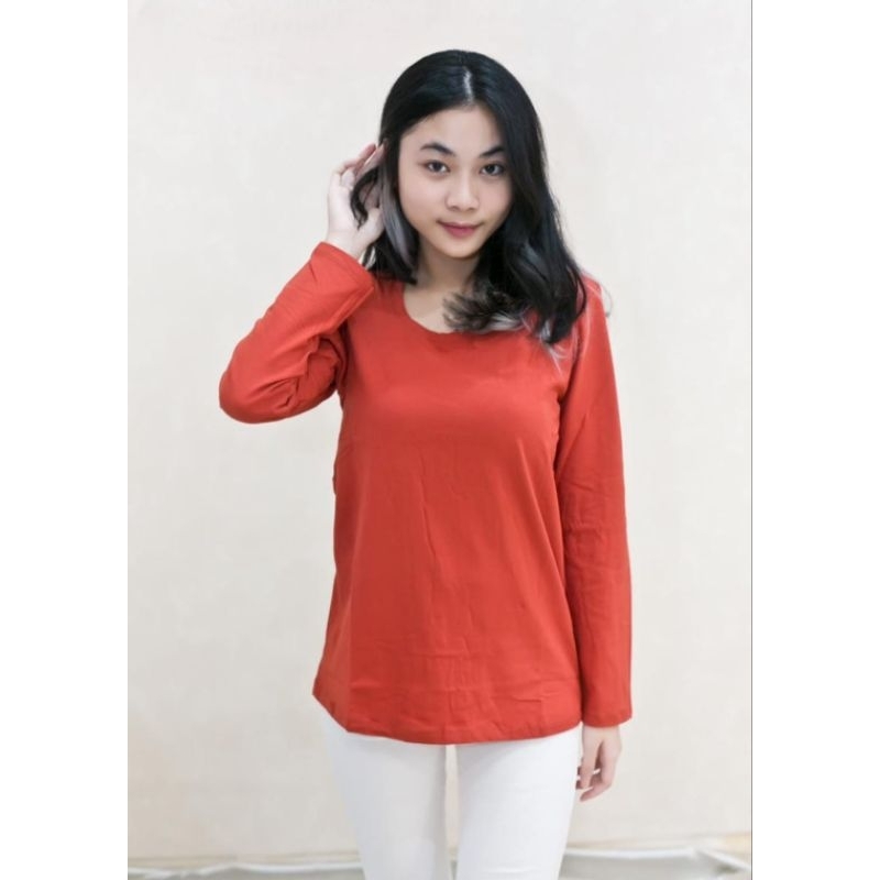 Kaos Wanita Belle Panjang Kra U - Atasan Kaos Belle Premium - Atasan Lengan Panjang Wanita - Atasan 