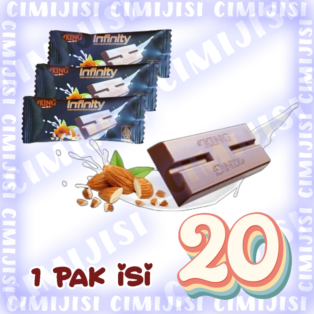 

Infinity Cokelat Hitam Dark Chocolate Kacang Almond Dking susu