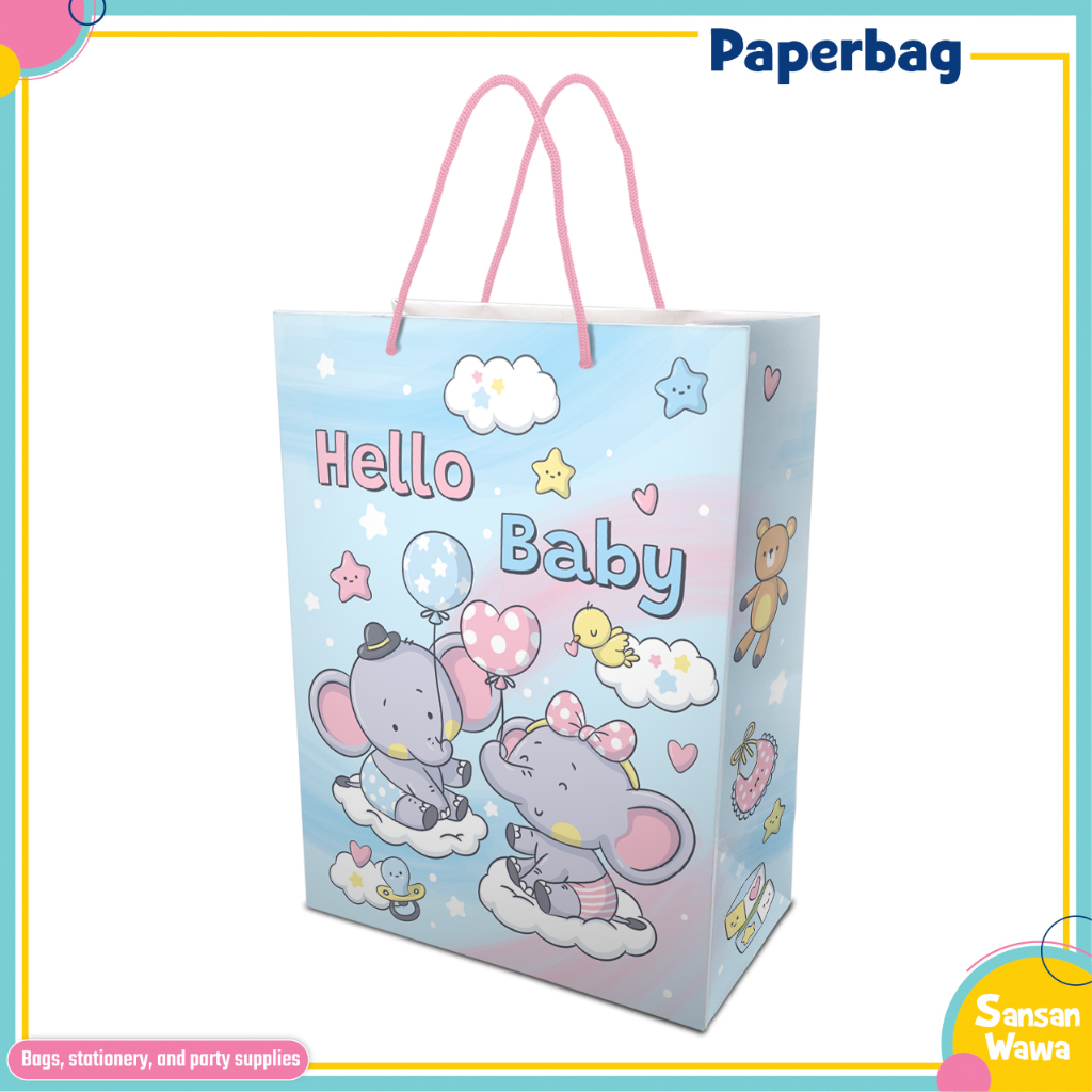 

Paper Bag Uk 30*23*8 cm Kantong kertas birthday gift ulang tahun Karakter Mickey Princess Baby Birthday kuromi - 1 pcs