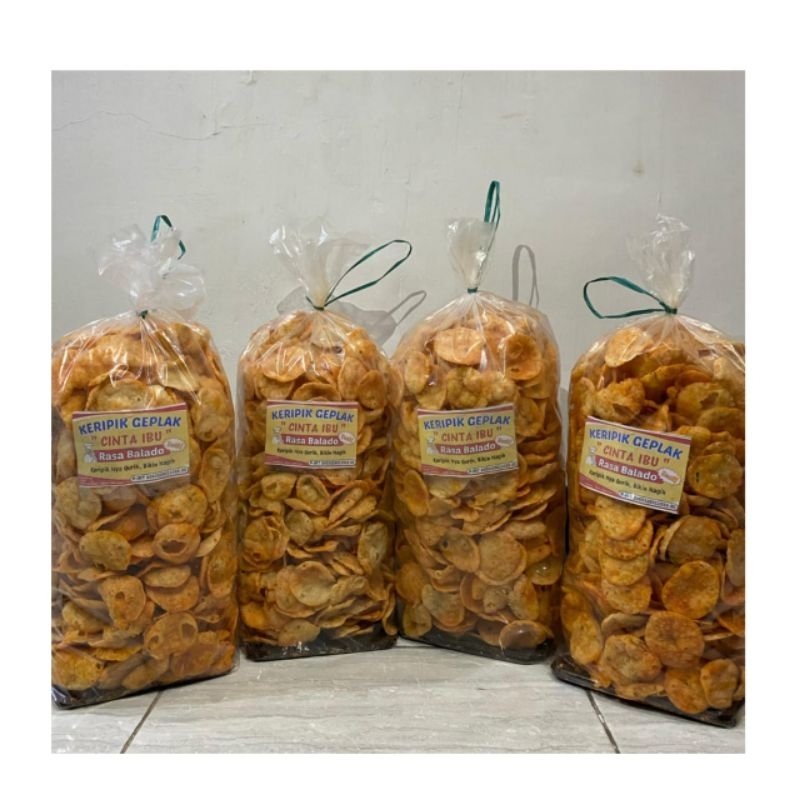 Keripik geplak 1,5kg rasa balado khas tegal