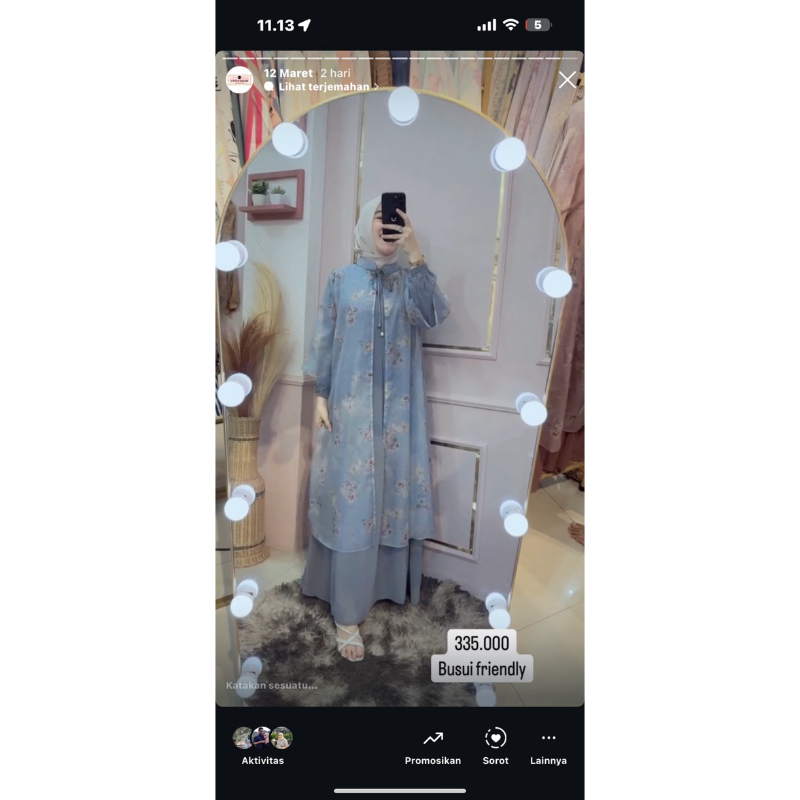 Gamis set hijab outer organza