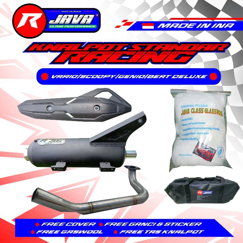 KNALPOT STANDAR RACING R JAVA BEAT DELUXE SCOOPY NEW 2021 GENIO