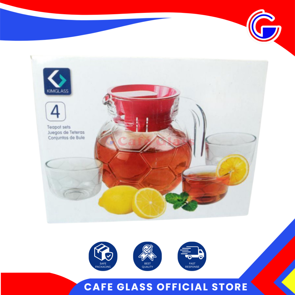 DRINK SET KACA LEBARAN | TEKO SET GELAS BENTUK BOLA | CAN SET RIO KIMGLASS TPLS-814