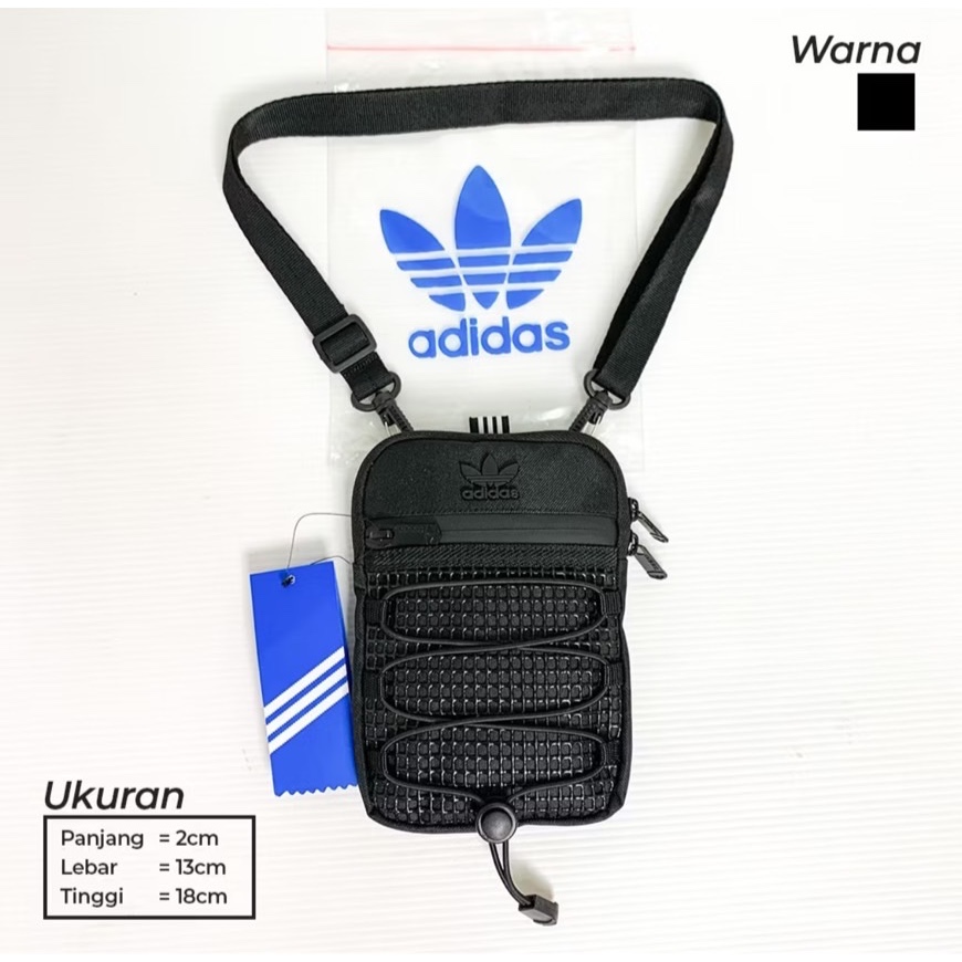 TAS SLINGBAG ADIDAS ROPE ORIGINAL BLACK BAGS