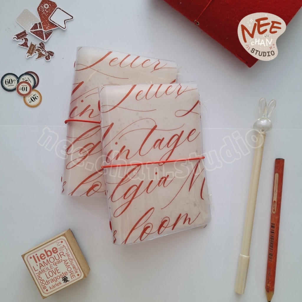 

Handmade Journal/Traveler’s Notebook/Handmade Notebook/Passport Size/Seri Strawberry Cheesecake