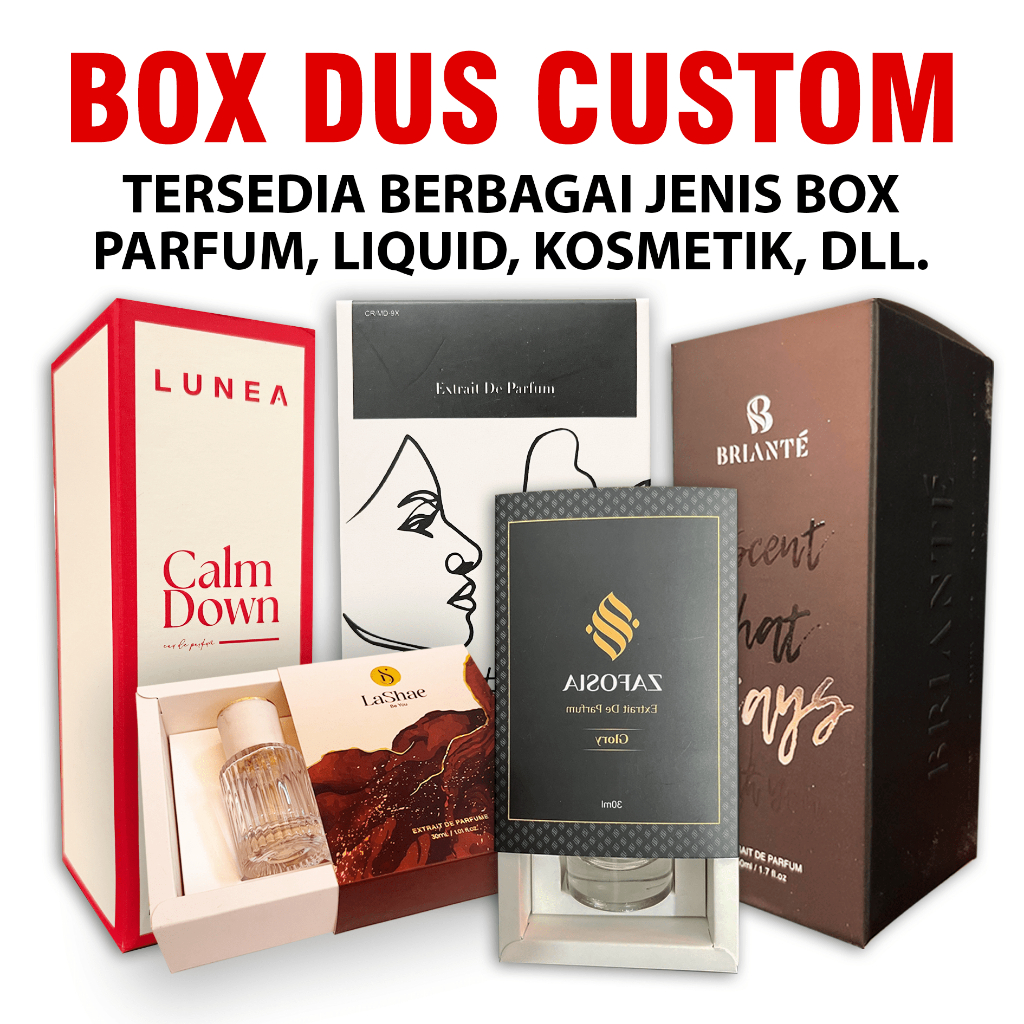 

Box \ Dus Custom untuk Parfum, Kosmetik, Souvenir – Bisa Logo & Desain Bebas (Min 50 pcs)