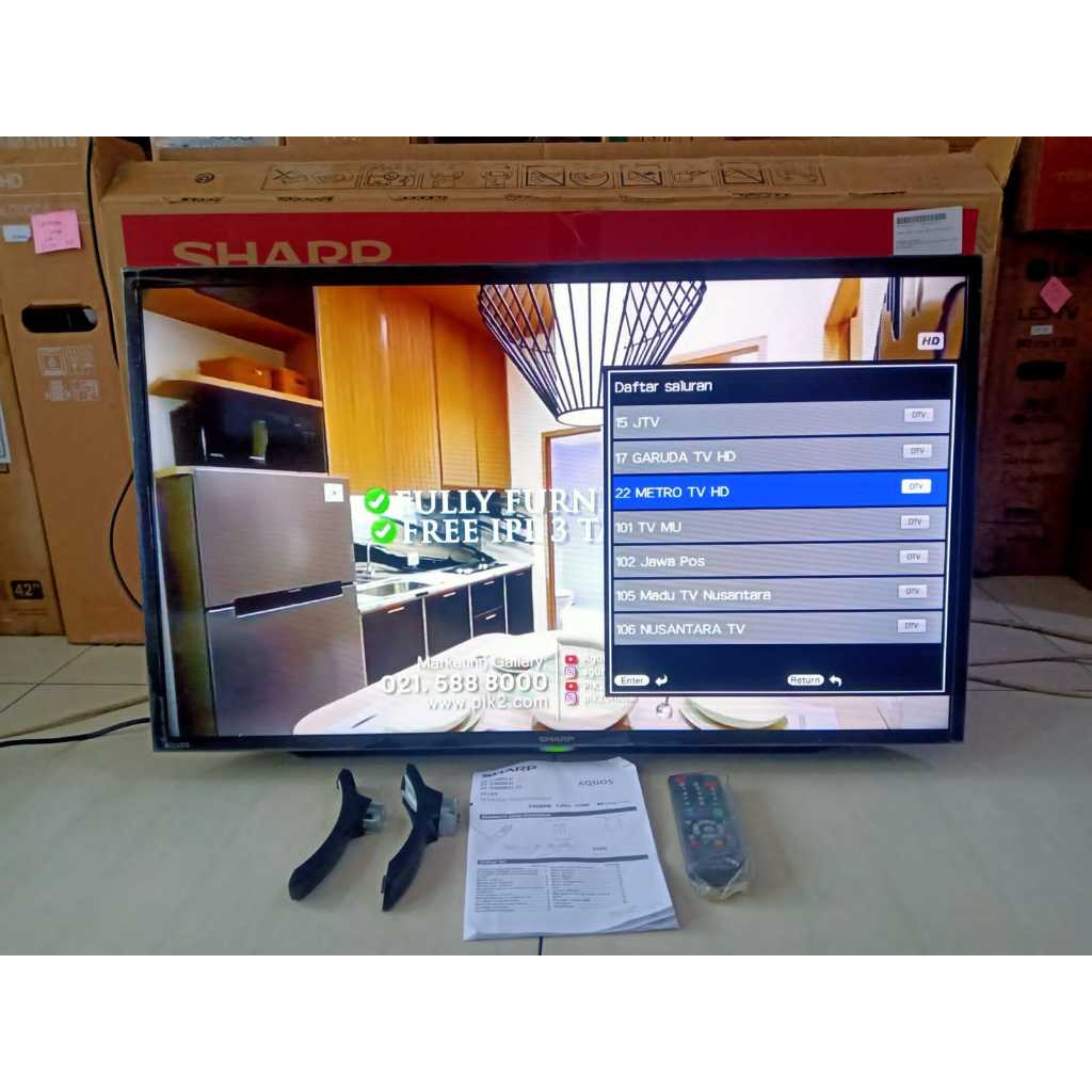TV LED SHARP 32IN DIGITAL TV KONDISI MUWLUS 95% SEPERTI BARU 4562