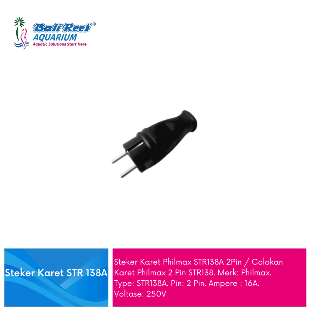 Colokan Steker Karet Steker Karet STR 138A Instalasi Listrik Aquarium Kolam Koi