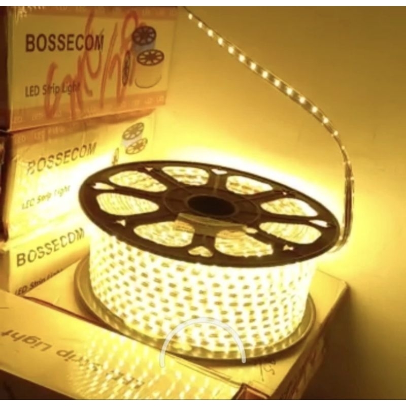 LED STRIP LIGHT 5050/60 BOSSECOM Panjang 100Meter 5050 SMD 220V BOSSECOM