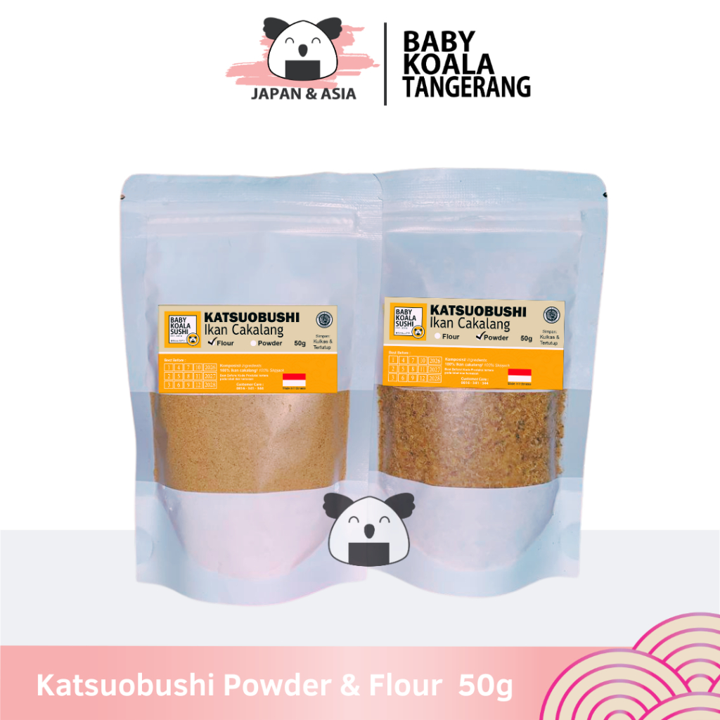 

KATSUO FLOUR dan POWDER Tepung Ikan Cakalang 50 g Halal │ Bubuk Halus Katsuobushi │ Bonito Floor -BKT