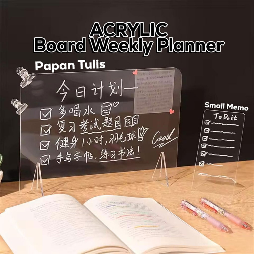 

Acrylic Board Weekly Planner Papan Polos Akrilik Papan Tulis Bening R12