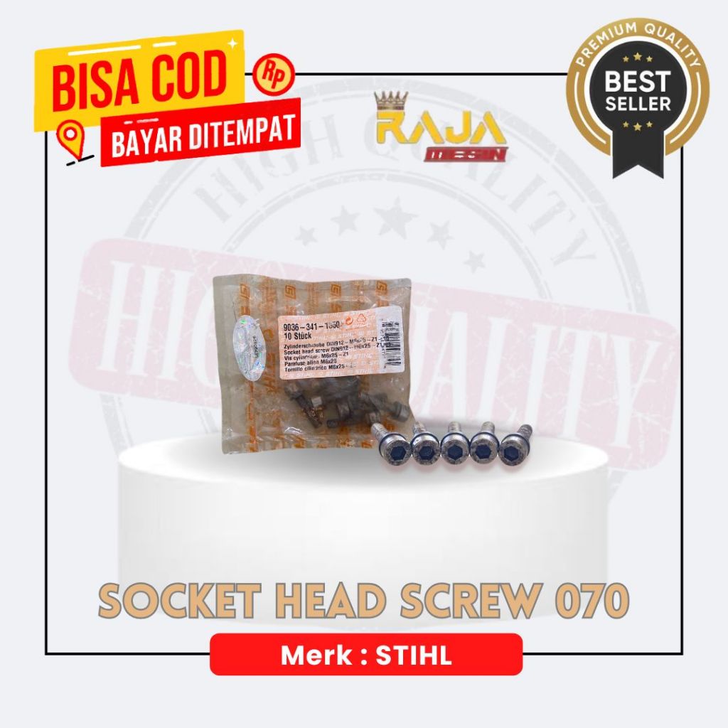 Baut Cylinder Blok Socket Head Screw M6x25 070 MS-720 Stihl ORIGINAL 100%  ASLI