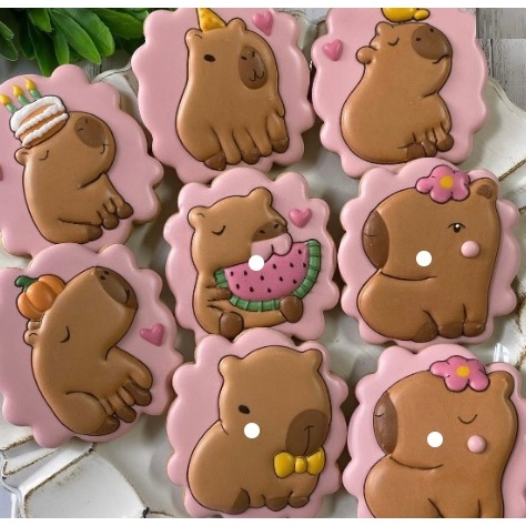 

VALERICIOUS Butter Cookies Kue Kukis Karakter Hias Capybara Capibara kapibara