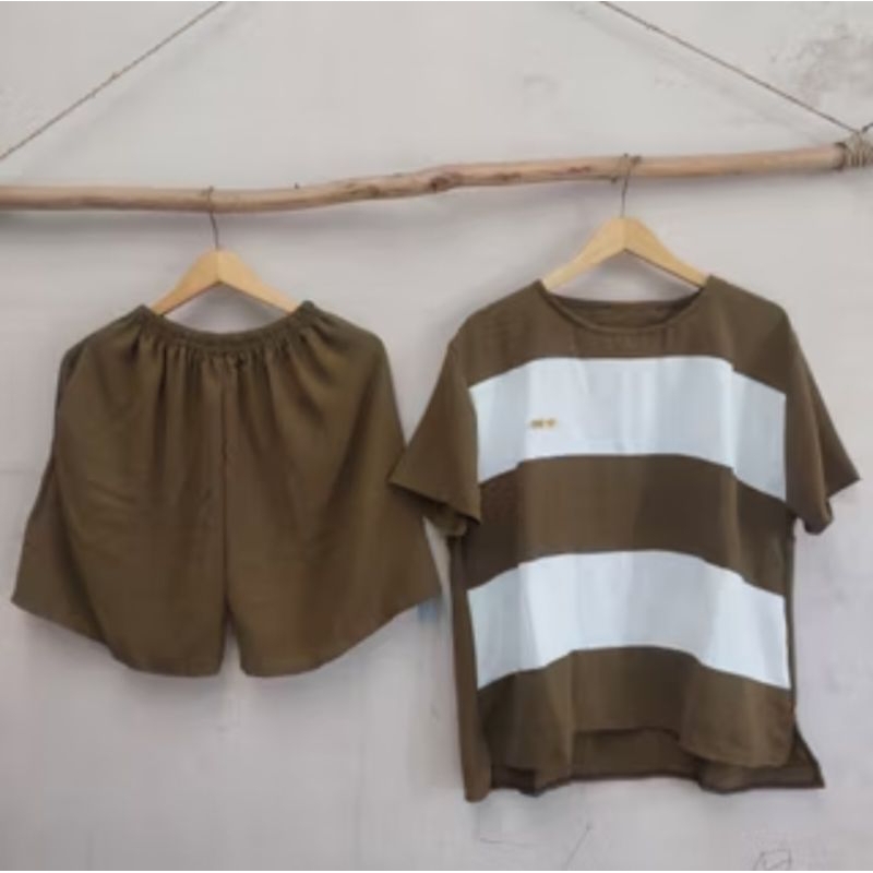 One set cargo wanita pendek/ set cargo pendek 2025