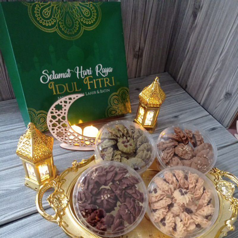 

Hampers kue kering lebaran IDUL FITRI hijau