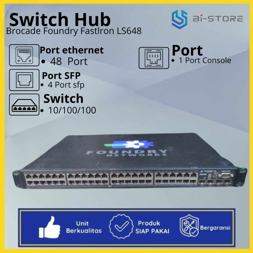 Switch Gigabit 48 Port Brocade Foundry Fastlron LS648 Fungsi Normal