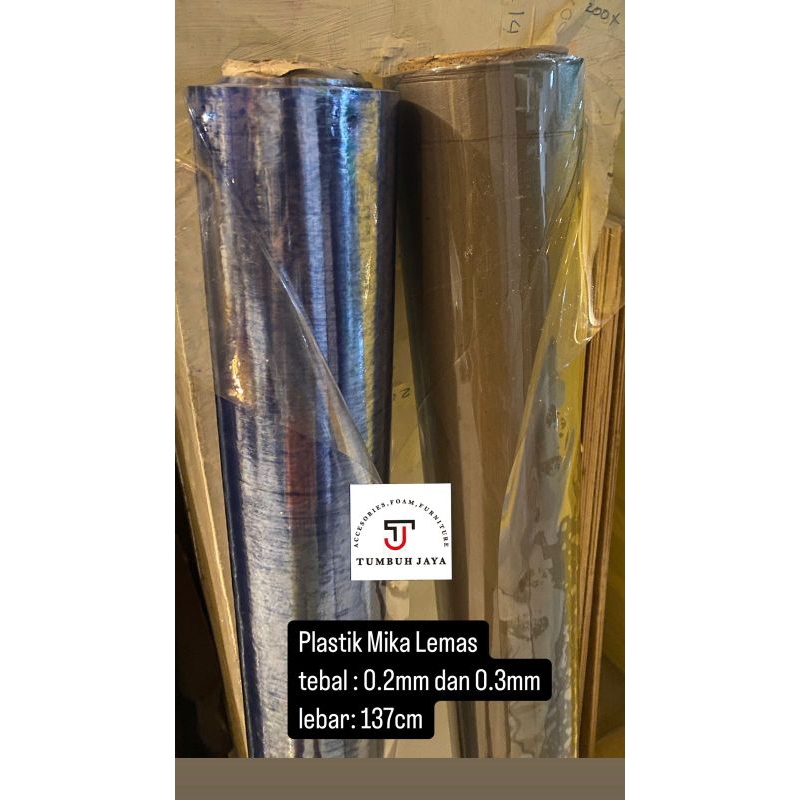 plastik mika lemas 137cm/plastik mika bening/plastik bening