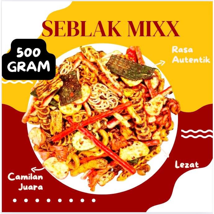 

500GR SEBLAK KERUPUK MIX BASRENG/KRUPUK BAWANG/KACA/JENGKOL/BETON/PEDO GURIH PEDAS