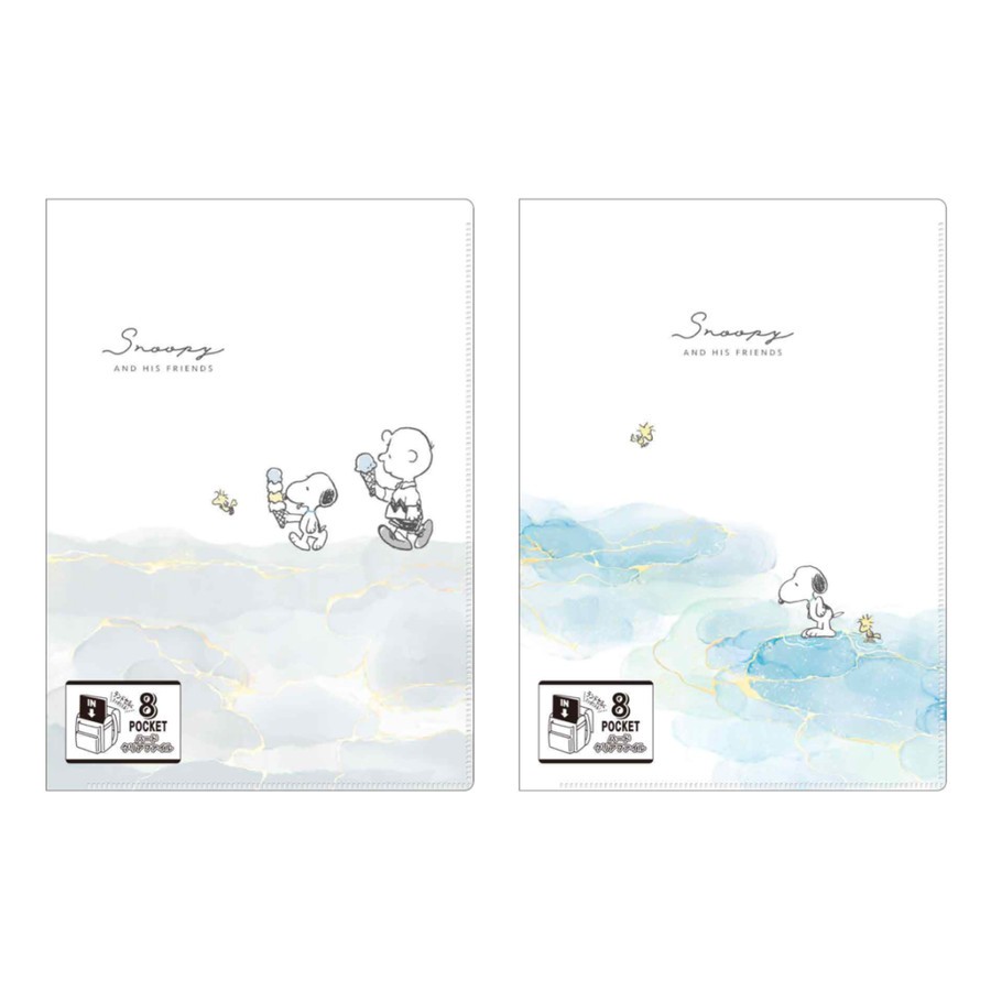 

File Holder A4 Peanuts Snoopy Marble 8 Pages Map Dokumen Paper Organizer Limited Edition