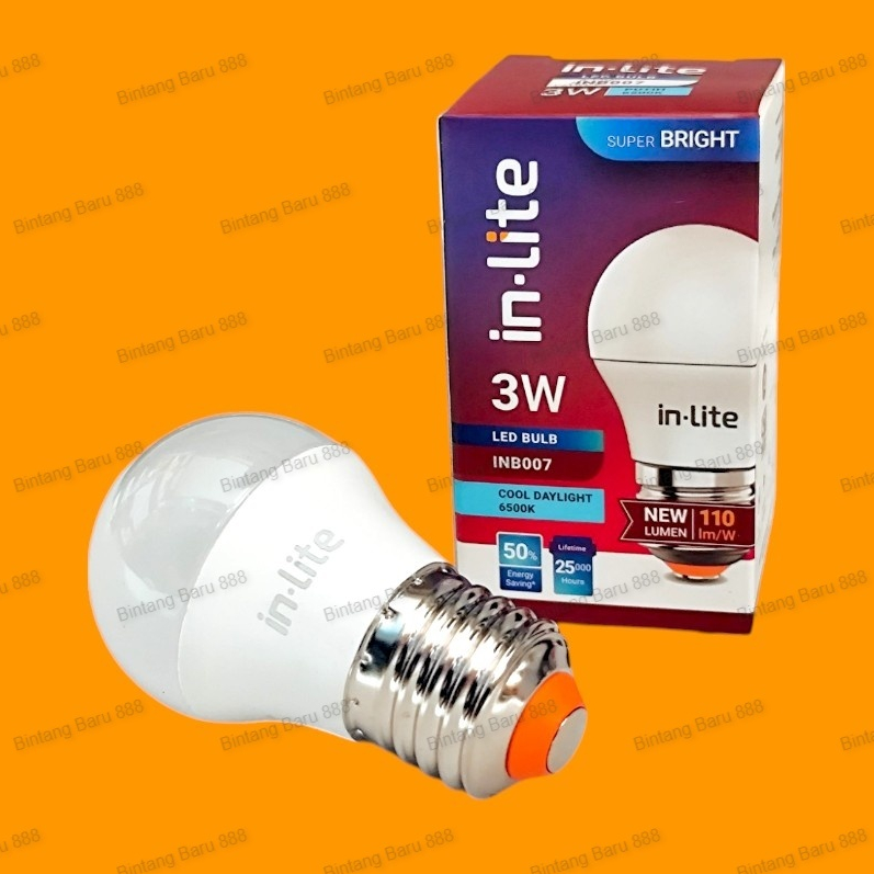 In-Lite LED Lampu Bulb INB007 3 Watt PUTIH/KUNING Bohlam lampu 3Watt