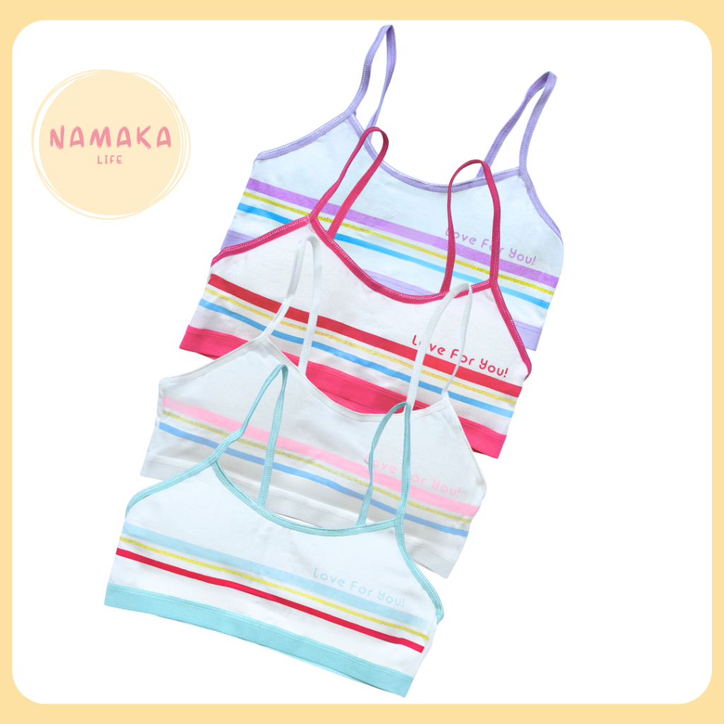 [NL]  MINI SET ANAK STEP 2 PEREMPUAN BH MINISET KATUN MURNI BRA CUP BUSA LEPAS PASANG REMAJA BELASAN