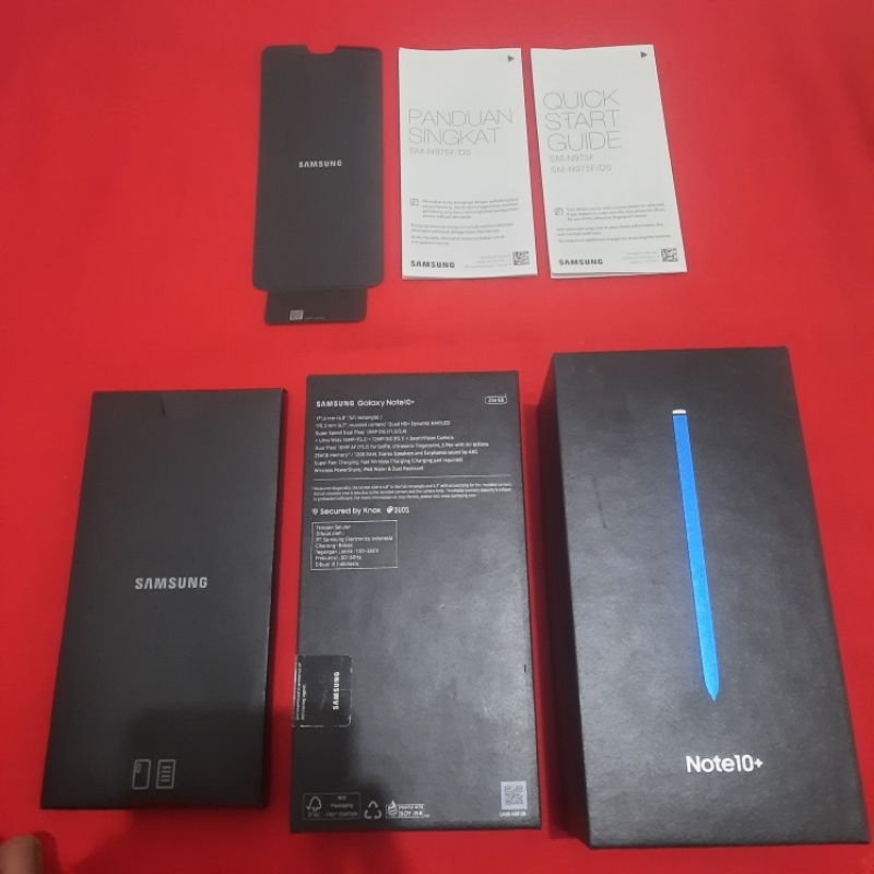 dus box samsung note 10+ plus aura glow original 100% copotan sein lengkap manual book