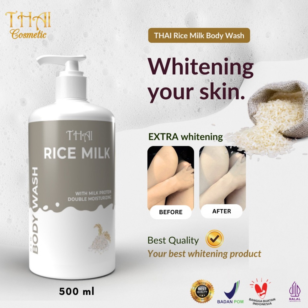 Thai Rice Milk Body Wash 500ml - Sabun Cair Brightening & Melembapkan Kulit
