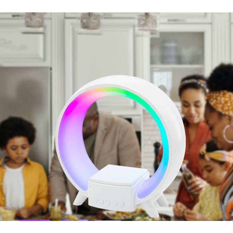 Lampu Meja RGB Bluetooth Speaker Lampu Bluetooth Wireless Charge HP