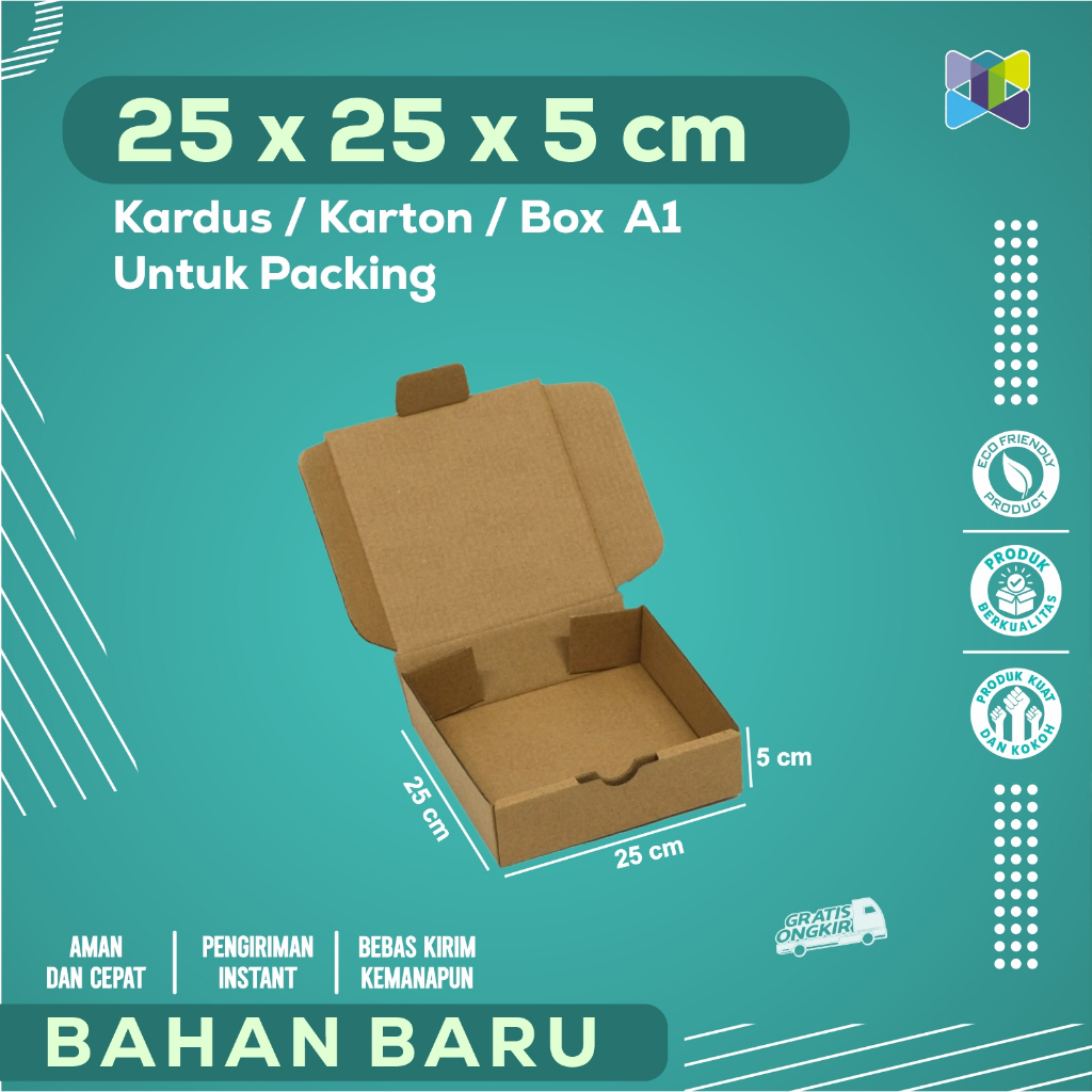 

Box Die Cut 25x25x5 / Kardus Packing / Box Hampers