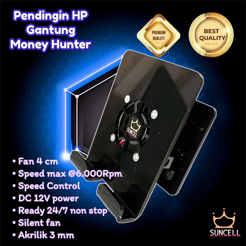Pendingin HP Gantung dengan Fan suncell 4 cm @6.000 Rpm untuk Money hunter nuyul app dan Airdrop