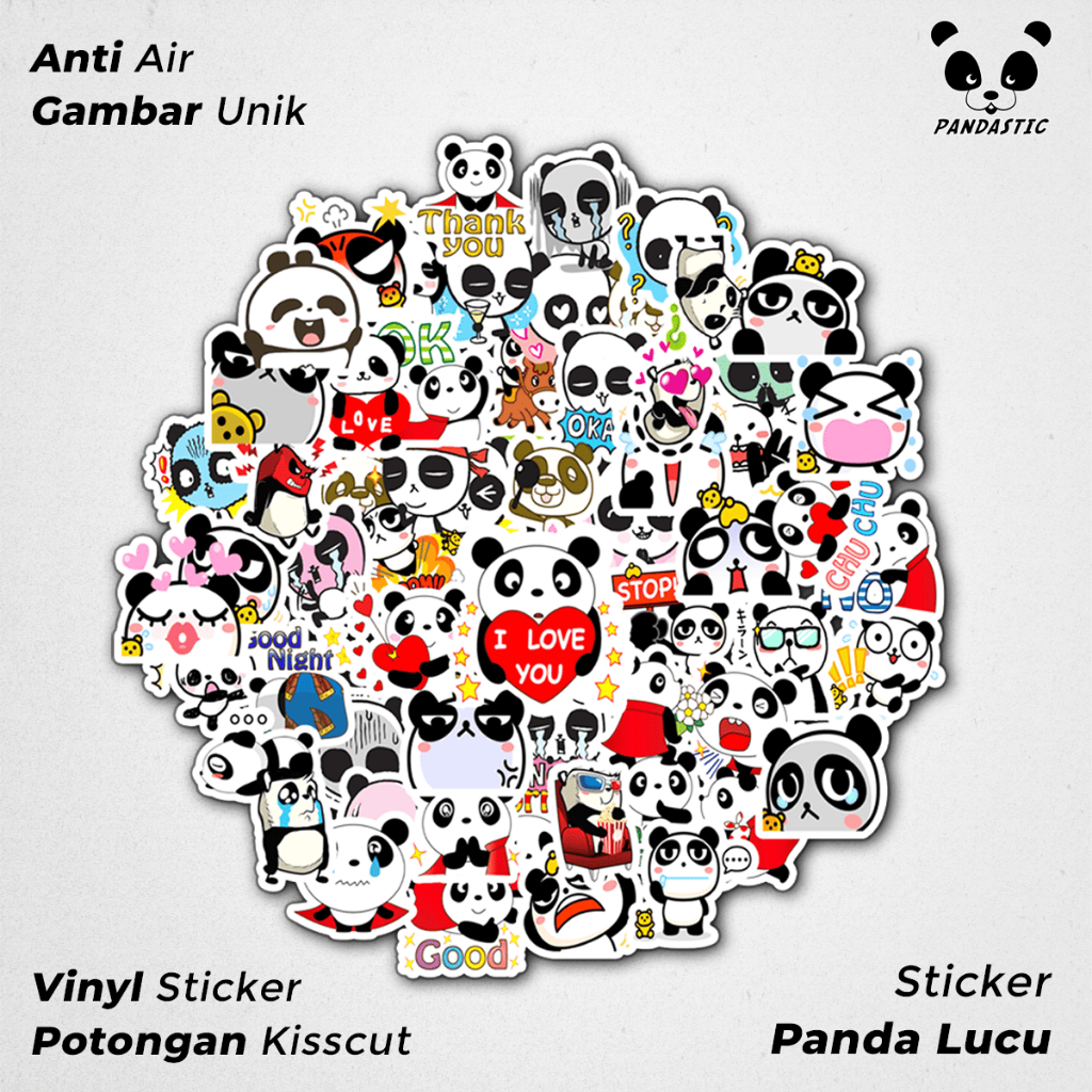 

Stiker Tempel Panda Lucu Kartun Film Paper Vinyl Dekorasi Laptop Koper Tumbler Kulkas DIY