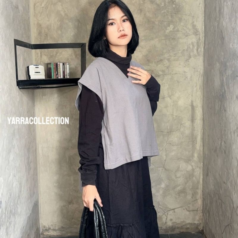 WWW Laura Vest by YARRA Vest Linen Vest Polos Outer Polos Vest Tali Samping Vest Style Korea Rompi