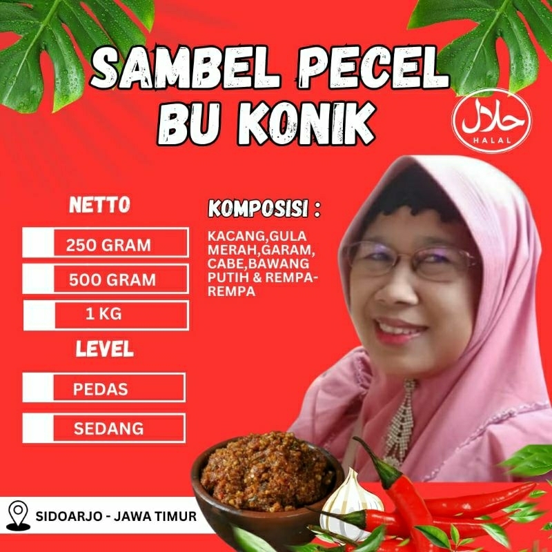 

SAMBEL PECEL BU KONIK 250g.500g dan 1kg bahan premium