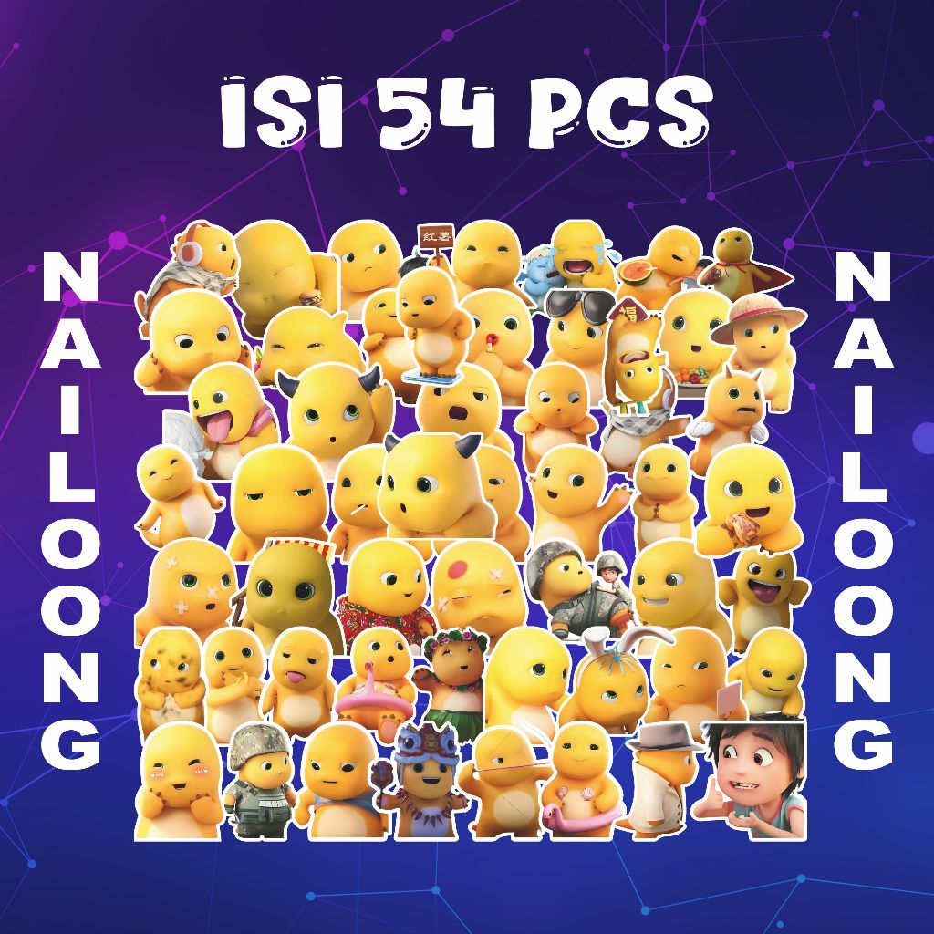 

Sticker Cute Nailoong Dinosaurus Kuning Lucu | (Isi 54 PCS). Stiker Vinyl | Waterproof | Awet