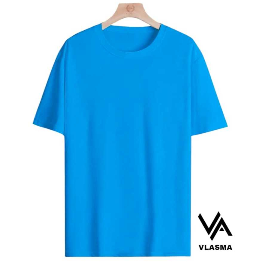 Vlasma Kaos Polos T-shirt Basic Pria Tosca Biru Muda Cotton 24s Premium Original
