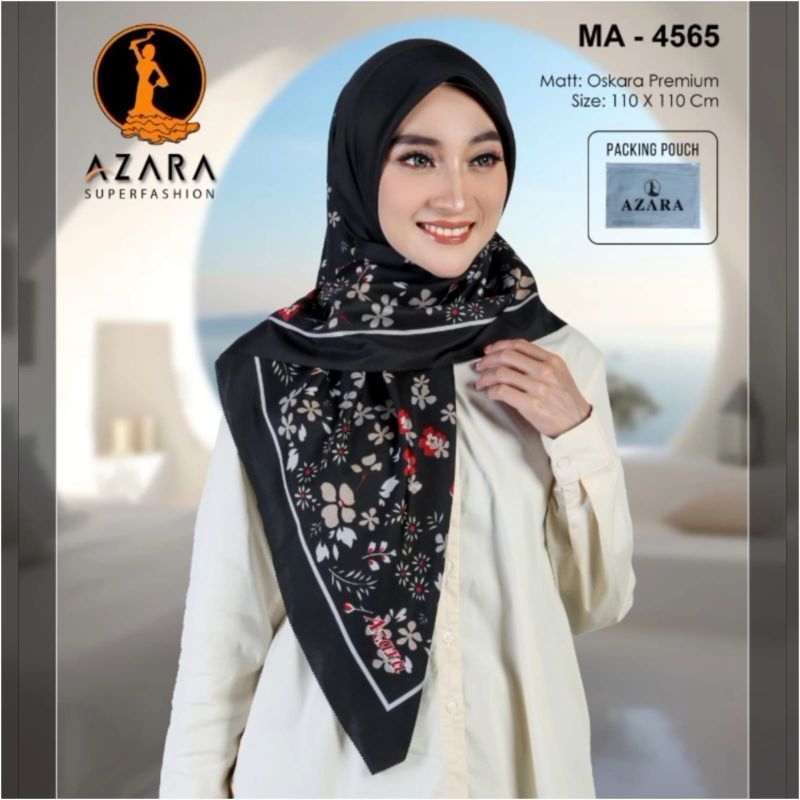 Hijab Azara Segi Empat Voal Motif Hijab Cantik Terbaru Seragaman Lebaran