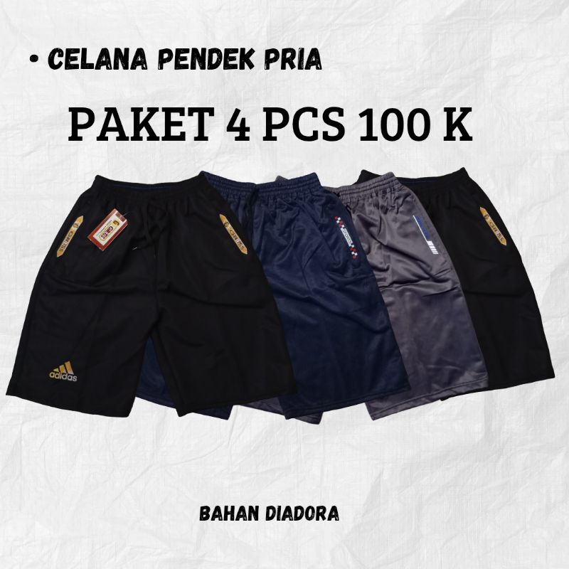 100 Dapat 4 Pcs Celana Pendek Pria/Celana Olahraga Pendek Pria/ Celana Santai Pria