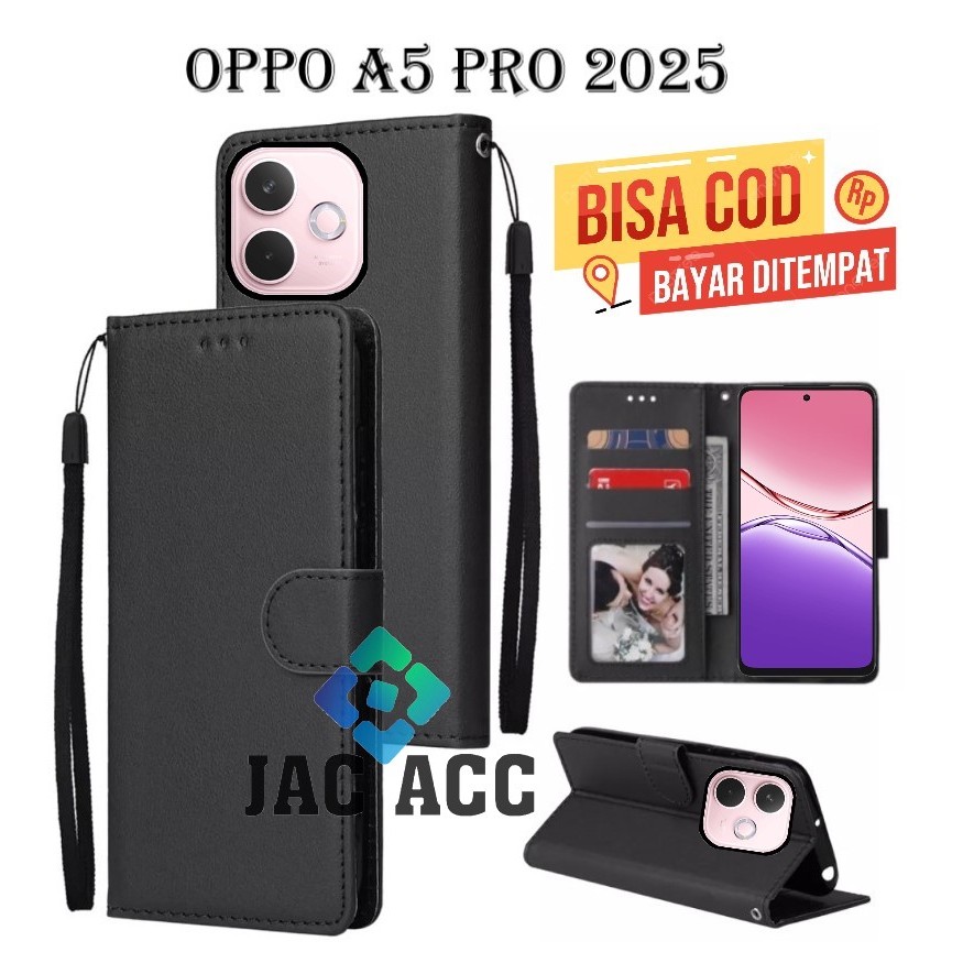 FLIP CASE HP PREMIUM UNTUK OPPO A5 PRO (2025) LEATHER FLIP CASE HP PREMIUM UNTUK OPPO A5 PRO (2025)
