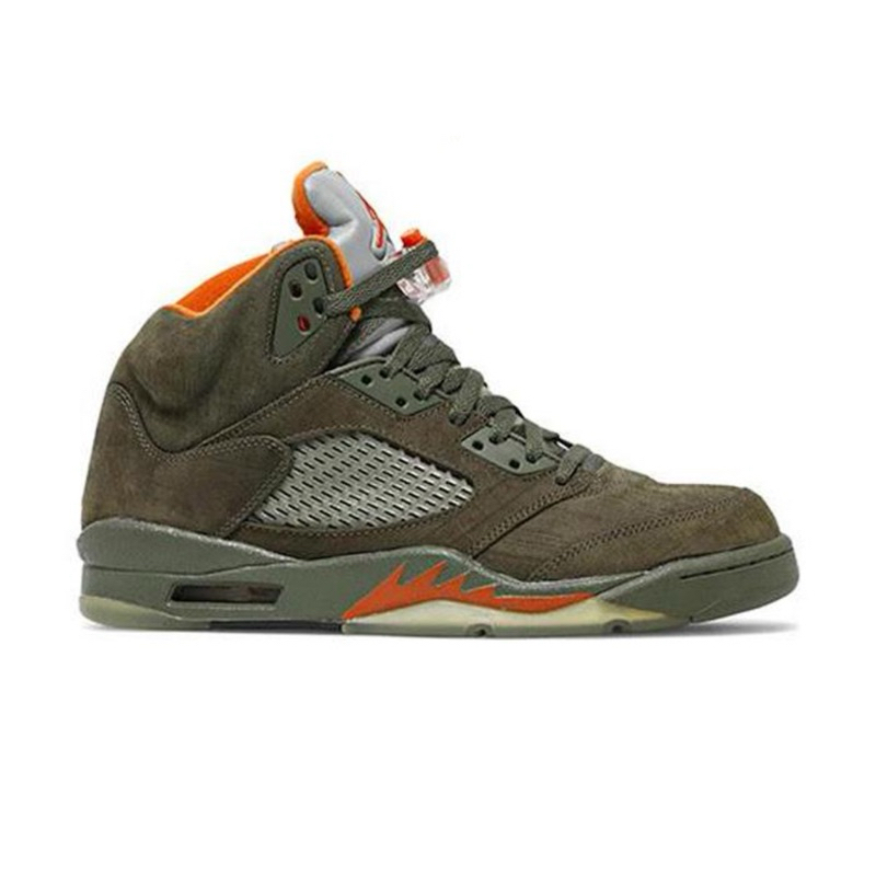 SEPATU SNEAKERS PRIA NIKE AIR JORDAN 5 RETRO OLIVE