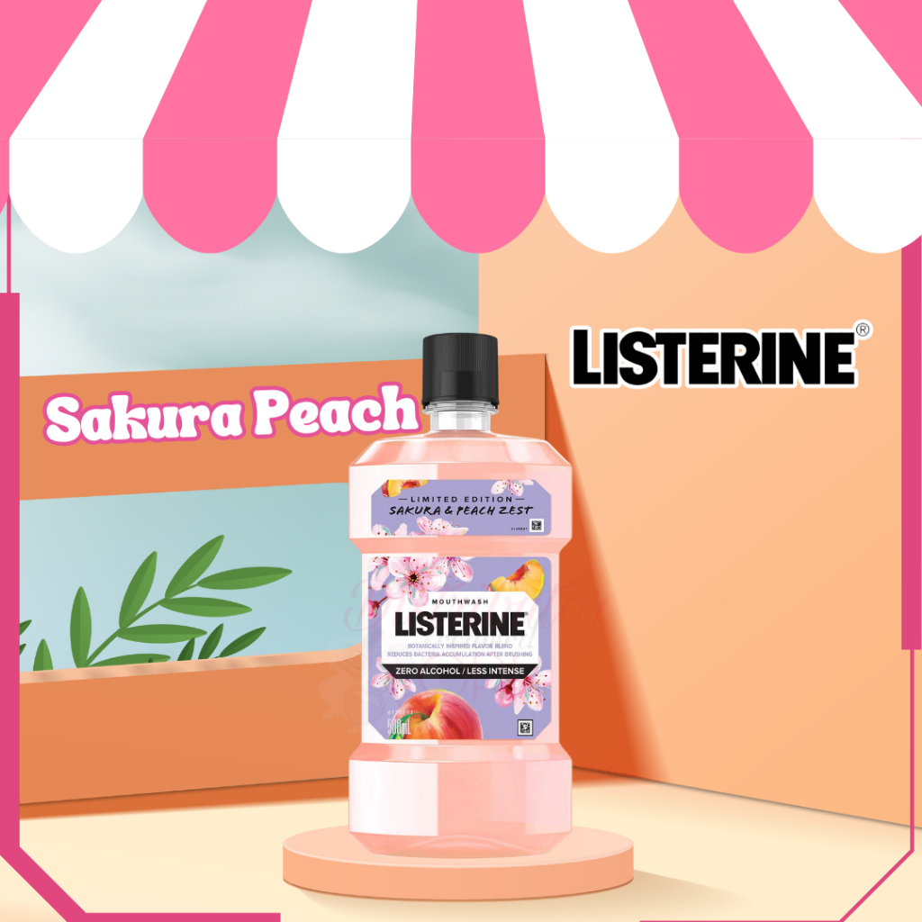 LISTERINE SAKURA PEACH ZERO 250ML  Sakura & Peach Antiseptic Mouthwash | BPOM | ORIGINAL |