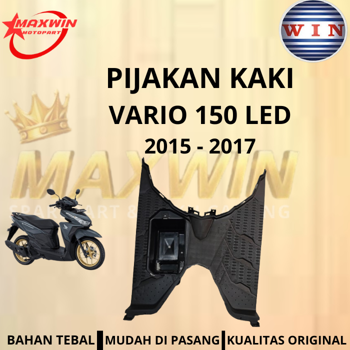 Bordes / Pijakan Kaki Plus Tutup Aki Honda Vario 150  LED Lama Tahun Motor 2015 - 2017 Merk Win Kual