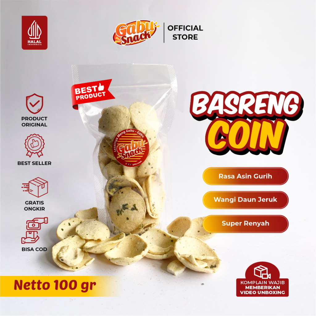 

Basreng Coin / Bakso Goreng Original Daun Jeruk 100 gr Kemasan Pouch