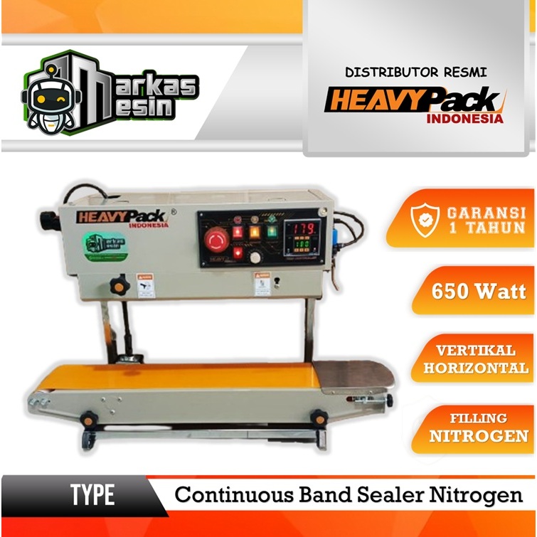 Continuous Band Sealer Nitrogen Mesin Sealer isi Nitrogen Vertikal Horizontal (2in1)